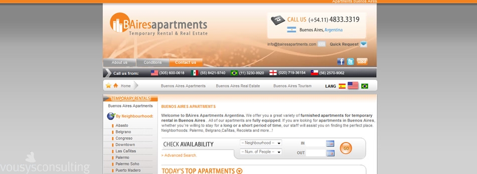 Desarrollo de sitio web realizado por Vousys de VERSION HTML5 DE BAIRESAPARTMENTS.COM