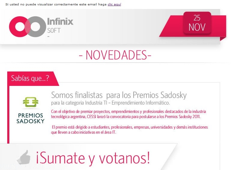 Desarrollo de Sitios Web realizado por Vousys de MAQUETACION NEWSLETTER