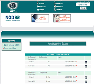 Vousys.com // Nod32 argentina - sitio web de venta online