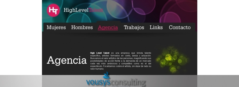 Desarrollo de software: Desarrollo sitio web: Agencia de Modelos - VOUSYS