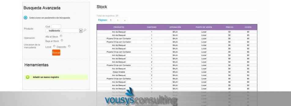 VOUSYS: Software development: Web management system