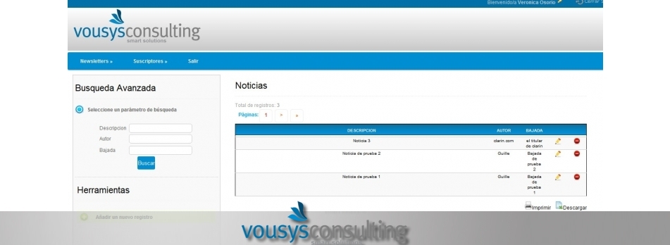 VOUSYS: Desarrollo de software: Sistema para Envio de Mailing