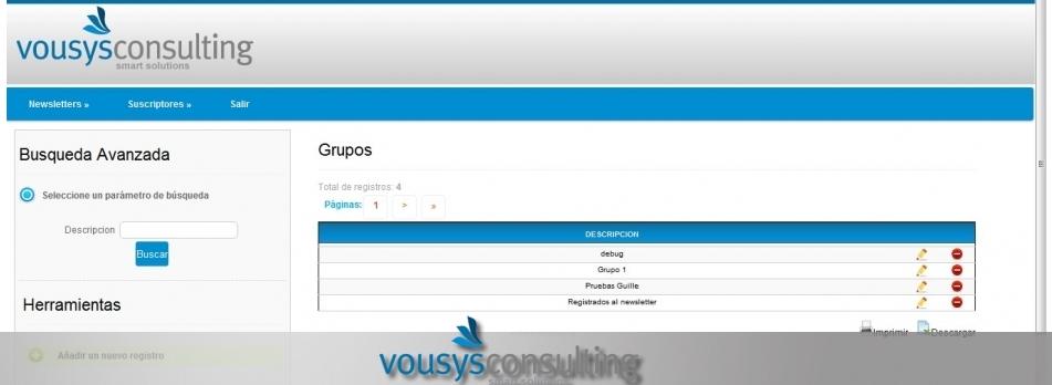 VOUSYS: Desarrollo de software: Sistema para Envio de Mailing