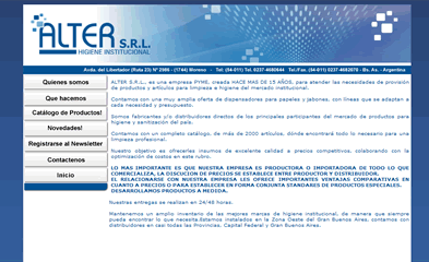 VOUSYS: Software development: ALTERHIGIENE.COM.AR | SITIO WEB CON ADMINISTRACION DINAMICA DEL CATALOGO Y ENVIO DE NEWSLETTER
