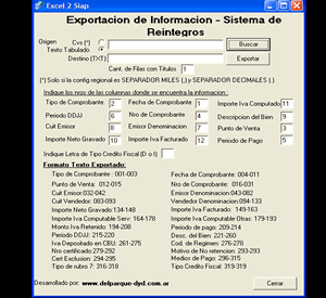 VOUSYS: Software development: MIGRADOR DE EXCEL A SIAP PARA MODULO DE REINTEGROS