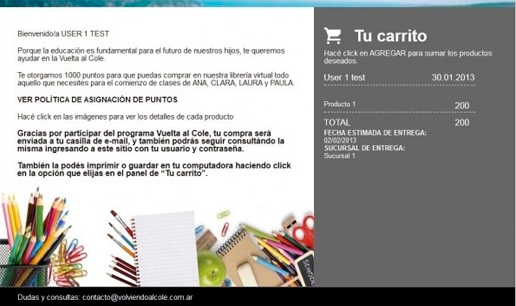 VOUSYS: Desarrollo de software: Carrito de compras y club de puntos