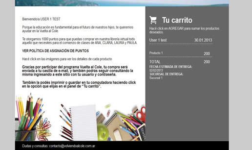 VOUSYS: Desarrollo de software: Carrito de compras - club de puntos