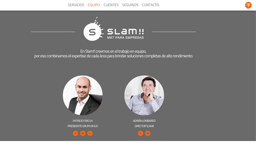 VOUSYS: Software development: Website for slam! marketing