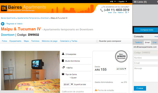 VOUSYS: Desarrollo de software: Nuevo sitio web de baires apartments